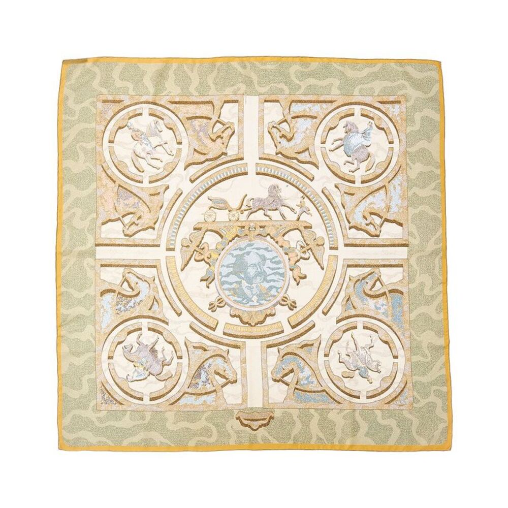 Hermès Alfred De Dreux, Peintre Du Cheval Zoé Pauwels Silk Scarf (Authentic